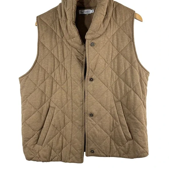 Carve Designs Women's Vest‎ Brown 100% Organic Cotton Quilted Pockets Size XL
